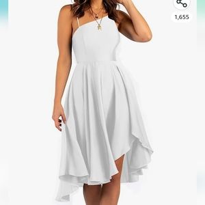 Satin high low A-line Midi Dress